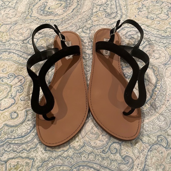 Steve Madden Black Velvet Sandals - Picture 1 of 3